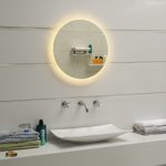 Design LED-Beleuchtung Badspiegel Wandspiegel Lichtspiegel GS047N rund 60cm (warmweiß)