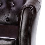 CCLIFE Chesterfield lounge Sessel - Klassisches Design Mit Hochwertige Qualität Für Wohnzimmer, Esszimmer, Büro, 2 jahre Garantie, Farbwahl, Farbe:Braun