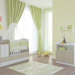 Polini Kids Babyzimmer Set mit Babybett Kinderbett Juniorbett Simple 1100 und Wickelkommode inclusive Matratze in ulme weiß