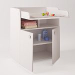 Polini Kids Babyzimmer Set mit Babybett/Gitterbett Siple 323 und Wickelkommode inclusive Matratze in weiß