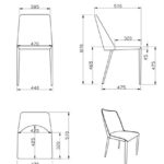 AC Design Furniture 61063 Stuhl Nina 2-er Set anthrazit, Rückseite/Beine, Keder schwarz