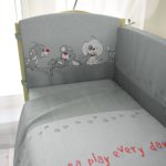 Polini Kids Baby Bett-Set Wäsche 140x70 "Funny Game"7-tlg,1266 (Grau)