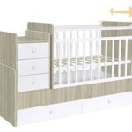Polini Kids Babyzimmer Set mit Babybett Kinderbett Juniorbett Simple 1100 und Wickelkommode inclusive Matratze in ulme weiß