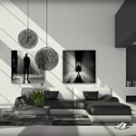 SAM® Design Ecksofa Sofagarnitur Impulso rechts in schwarz / weiß 260 x 220 cm Couch komplett bezogen Garnitur Sofalandschaft in schwarz mit weißen Akzenten inklusive Sofa Kissen