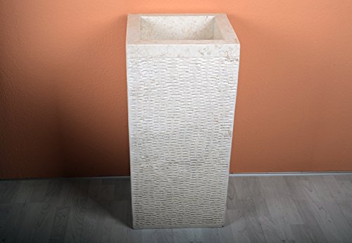 Waschtisch Waschtischsäule Waschbecken Calaggio Naturstein Marmor creme DIVERO Waschtisch Waschtischsäule Waschbecken Calaggio Naturstein Marmor creme DIVERO