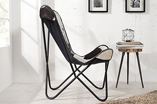 DuNord Design Sessel Stuhl TEXAS Kuhfell schwarz weiss Lounge Esszimmer Butterfly Klappstuhl Loungesessel DuNord Design Sessel Stuhl TEXAS Kuhfell schwarz weiss Lounge Esszimmer Butterfly Klappstuhl Loungesessel