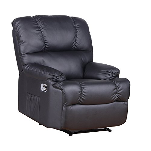 Fernsehsessel aus Kunstleder Relaxsessel TV Sessel in Leder Optik schwarz Fernsehsessel aus Kunstleder Relaxsessel TV Sessel in Leder Optik schwarz