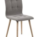 AC Design Furniture Charlotte Stuhl, Stoff, Hellgrau, 55,5 x 43 x 88 cm