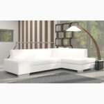 JUSTyou Fabio Ecksofa Polsterecke Schlafsofa Kunstleder (HxBxT): 73x268x167 cm Weiß Ottomane rechts