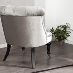 Stylischer Design Sessel JOSEPHINE Leinen silber grau Stoff Wohnzimmersessel Esszimmerstuhl hohe Rückenlehne im Barock Stil mit Rollen