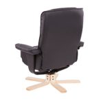 Fernsehsessel mit Hocker und Armlehnen - Design Relax-Sessel Wohnzimmer verstellbarer TV Sessel aus Kunstleder schwarz