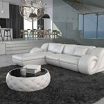 Polster-Ecke mit Kunstleder Bezug weiß 270x190 cm | Tane-L | Design Sofa-Garnitur in L-Form Recamiere links | Eck-Couch für Wohnzimmer weiss 270cm x 190cm