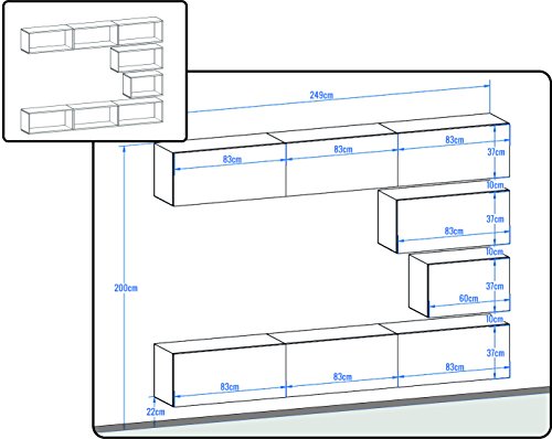 Wohnwand FUTURE 16 Anbauwand Schrankwand Moderne Wohnwand Exklusive Mediamöbel Möbelset Wohnzimmer Matt (16/M/BW/13, Möbel) Wohnwand FUTURE 16 Anbauwand Schrankwand Moderne Wohnwand Exklusive Mediamöbel Möbelset Wohnzimmer Matt (16/M/BW/13, Möbel)