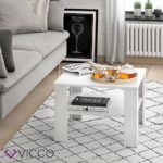 VICCO Couchtisch HOMER 60x60 - Wohnzimmer Sofatisch Kaffeetisch 3 Farbvarianten +++ Beistelltisch - mit Ablagefach - Top Design +++ (Weiß)