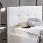 Polsterbett Bett mit Bettkasten 90x200 Weiß Betty Lattenrost Einzelbett Kinderbett