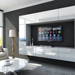 FUTURE 29 Wohnwand Anbauwand Wand Schrank TV-Schrank Wohnzimmerschrank Wohnzimmer Hochglanz Weiß Schwarz LED RGB Beleuchtung (29/HG/W/2, LED blau) FUTURE 29 Wohnwand Anbauwand Wand Schrank TV-Schrank Wohnzimmerschrank Wohnzimmer Hochglanz Weiß Schwarz LED RGB Beleuchtung (29/HG/W/2, LED blau)