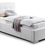 Polsterbett Bett mit Bettkasten 90x200 Weiß Betty Lattenrost Einzelbett Kinderbett