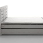 Atlantic Home Collection ANNI Boxspringbett, Stoff, hellgrau, 140 x 200 cm