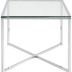 AC Design Furniture 0426862045 Beistelltischisch Gurli, klarglas 5 mm, 50 x 45 x 50 cm, Gestell Metall verchromt