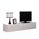 TV Schrank Volt 160, TV Lowboard mit Grifflose Öffnen, Hängeschrank, Fernsehschrank, Hochglanz,Wohnzimmer