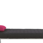 AC Design Furniture 42026 Chaiselonque Vibeke, Webstoff anthrazit, 1 Kissen pink