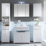 Badmöbel Set SPICE 5-tlg Bad Badschrank Badezimmer in Hochglanz weiß Modell 2016 mit LED Licht Badmöbel Set SPICE 5-tlg Bad Badschrank Badezimmer in Hochglanz weiß Modell 2016 mit LED Licht