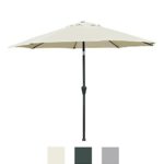 Blissun Sonnenschirm, 275 cm, Terrassenschirm, Aluminium, manueller Druckknopf zum Kippen, mit Kurbel, für Garten