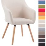 CLP Design Besucher-Stuhl MCCOY V2 mit Armlehne, Stoff-Bezug, Holz-Gestell, Sitzfläche gepolstert
