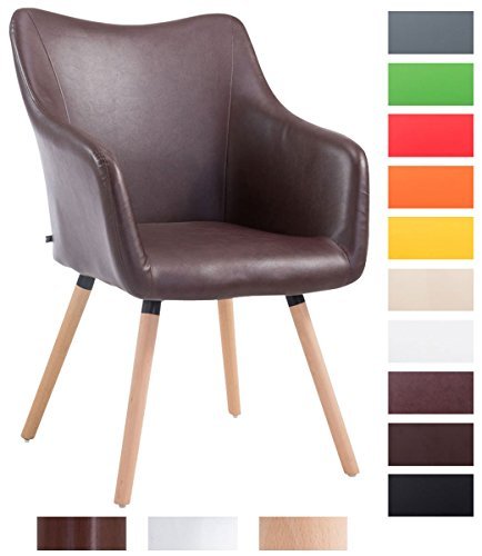 CLP Design Besucher-Stuhl MCCOY V2 mit Kunstlederbezug, max. Belastbarkeit 160 kg, Esszimmerstuhl mit Holzgestell, gepolstert