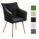 CLP Design Esszimmer-Stuhl MCCOY, Holz-Gestell, Sitzfläche gut gepolstert, Kunst-Leder Bezug