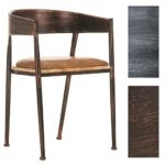 CLP Industrial Design-Stuhl BELVEDERE, gepolstert, mit Lehne, mit Armlehne, 4 Beine, Material Holz Metall, Sitzhöhe 48 cm