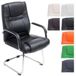 CLP XXL Freischwinger-Stuhl ATTILA mit Metallgestell und Armlehne | Bürostuhl mit Kunstlederbezug und hochwertiger Polsterung | Bis zu bis 180 kg belastbar