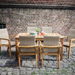Ribelli® Gartentisch "Norderney" aus Holz - Esstisch braun für Garten, Terrasse & Balkon - Holztisch rechteckig aus Akazie massiv - Tisch wetterfest für draußen