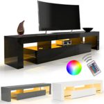 SANZARO TV Lowboard Board Schrank Fernsehtisch HiFi Hochglanz LED Beleuchtung verschiedene Größen Farbwahl