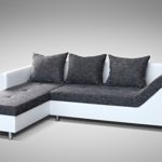 Sofa Couch Ecksofa Eckcouch Sofagarnitur in weiss / graubraun - Lissabon 2- L