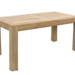 Teak Holz Tisch rechteckig mit quadratischen Eckbeinen 180x90x75cm