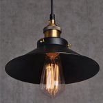 Vintage Retro Edison Loft Pendelleuchte, Retro Industrielle Deckenleuchte Lackiertem Eisen Regenschirm Lampenschirm Land-Art-Lampe