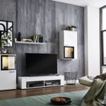 Wohnwand Schrankwand Wohnzimmerschrank Mediawand Anbauwand TV-Element ORLANDO in weiß / schwarz inkl. LED Beleuchtung. Made in Germany Wohnwand Schrankwand Wohnzimmerschrank Mediawand Anbauwand TV-Element ORLANDO in weiß / schwarz inkl. LED Beleuchtung. Made in Germany