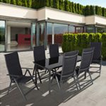 greemotion Alu-Gartensessel, klappbar im 2er-Set, Design-Gartenstühle mit Rückenlehne 7-fach verstellbar, 67 x 58 x 112 cm