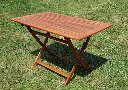 klappbarer Gartentisch Holztisch Tisch Klapptisch 120x70cm aus Eukalyptus Hartholz wie Teak von AS-S
