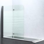 BxH:117x141 cm Duschabtrennung / Duschwand für Badewanne aus Glas Cortona1408S-Links, Wandanschlag links, inkl. Nanobeschichtung, Badewannenfaltwand