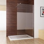 Duschabtrennung walk in Duschwand Dusche 10mm NANO teilsatiniert Glas milchglas Duschtrennwand 120 x 200 cm CC12
