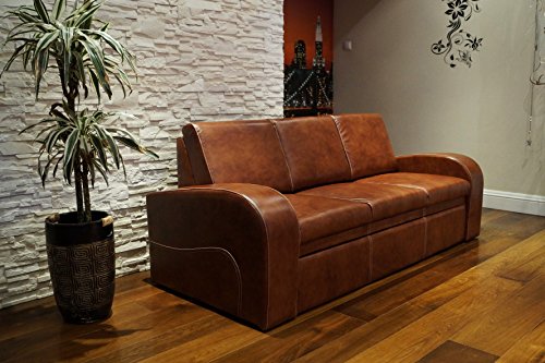 Echtleder 3 Sitzer Sofa "OSLO FS" Breite 200cm mit Schlaffunktion Ledersofa Echt Leder Couch große Farbauswahl !!!