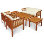 Indoba Gartenmöbel Set, 6-teilig "Samoa" - Gartenset - Serie Samoa, braun, 122 x 70 x 43 cm, IND-70111-SASE6