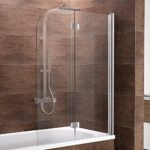 Schulte Duschwand Breathe, verschiedene Größen, 2-teilig faltbar, Sicherheitsglas klar 6 mm, Profilfarbe chrom-optik, Duschabtrennung für Badewanne