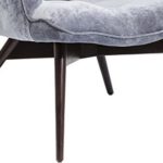 KARE Design Sessel Vicky 82608 mit Armlehnen, Ohrensessel mit Samt Bezug, Polstersessel in Grau, pflegeleichte Oberfläche, Füße aus massiver Buche lackiert, 59x63x92cm