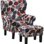 Atlantic Home Collection JEFF Ohrensessel inklusive Hocker, Florales Design, 85 x 90 x 106 cm und 53 x 43 x 42 cm, rot / grau / creme gemustert Atlantic Home Collection JEFF Ohrensessel inklusive Hocker, Florales Design, 85 x 90 x 106 cm und 53 x 43 x 42 cm, rot / grau / creme gemustert