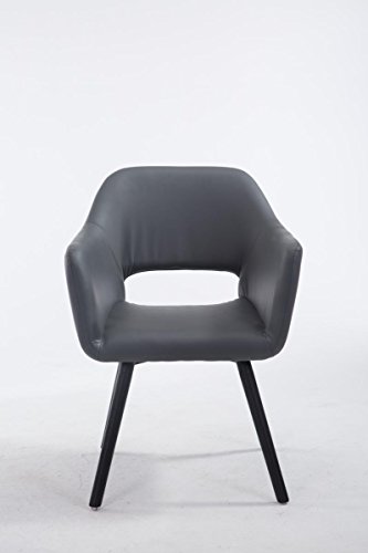 CLP Esszimmerstuhl AUCKLAND mit hochwertiger Polsterung und Kunstlederbezug | Warteraumstuhl mit Holzgestell und Armlehne | Besucherstuhl mit Bodenschonern und einer max. Belastbarkeit von: 160 kg | In verschiedenen Farben erhältlich Grau, Gestellfarbe: Schwarz CLP Esszimmerstuhl AUCKLAND mit hochwertiger Polsterung und Kunstlederbezug | Warteraumstuhl mit Holzgestell und Armlehne | Besucherstuhl mit Bodenschonern und einer max. Belastbarkeit von: 160 kg | In verschiedenen Farben erhältlich Grau, Gestellfarbe: Schwarz