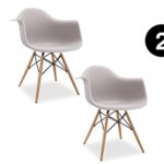 2 Stück Stühle Los Angeles – Weiß – Inspiriert Charles & Ray Eames DAW – skandinavischen – IBH Design