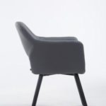 CLP Esszimmerstuhl AUCKLAND mit hochwertiger Polsterung und Kunstlederbezug | Warteraumstuhl mit Holzgestell und Armlehne | Besucherstuhl mit Bodenschonern und einer max. Belastbarkeit von: 160 kg | In verschiedenen Farben erhältlich Grau, Gestellfarbe: Schwarz CLP Esszimmerstuhl AUCKLAND mit hochwertiger Polsterung und Kunstlederbezug | Warteraumstuhl mit Holzgestell und Armlehne | Besucherstuhl mit Bodenschonern und einer max. Belastbarkeit von: 160 kg | In verschiedenen Farben erhältlich Grau, Gestellfarbe: Schwarz